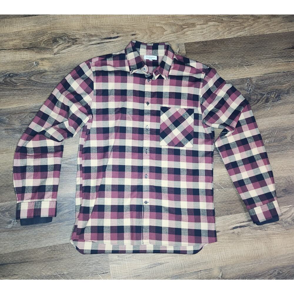Public School New York Men’s Flannel Shirt Size Large Plaid Button Up Long Sleev